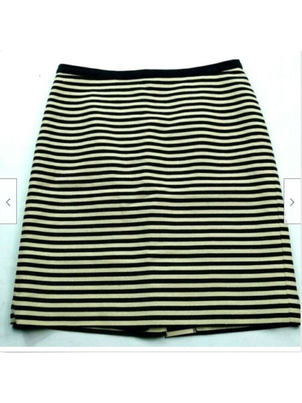 Loft Blue White Striped A Line Skirt Size 2